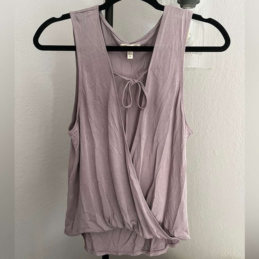 Urban Outfitters Lavender Sleeveless Blouse with Tie Front
